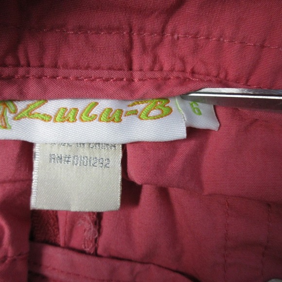 Lulu B Capri Pants Women 6 Pink Bratz Buckle Cargo Crop Low Rise Cinch Baggy 312 - Picture 3 of 14